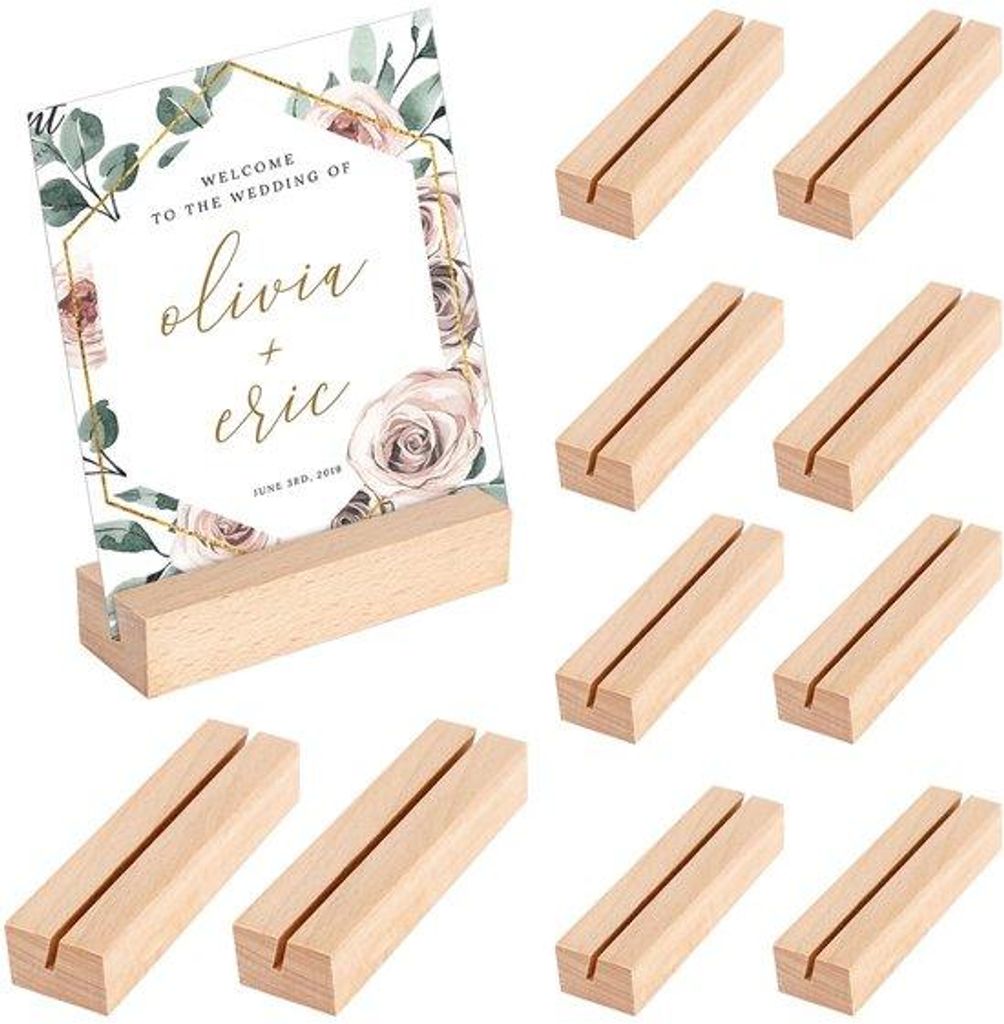 Holz Platzkartenhalter 10 Stück für Hochzeiten und Feiern