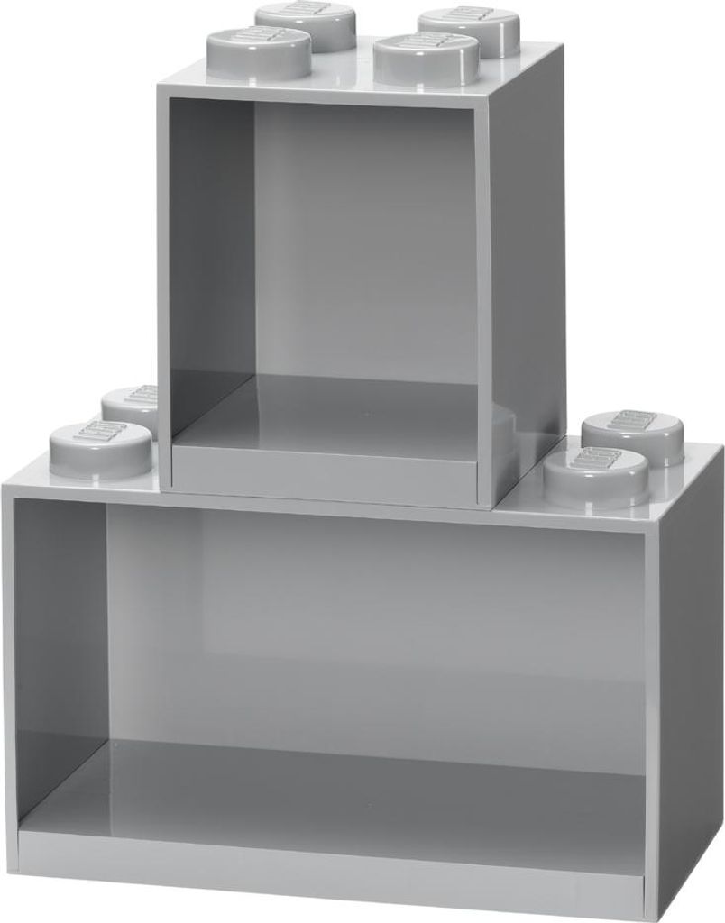 LEGO Bausteinregal-Set BRICK SHELF 2-teilig grau Produktbild 