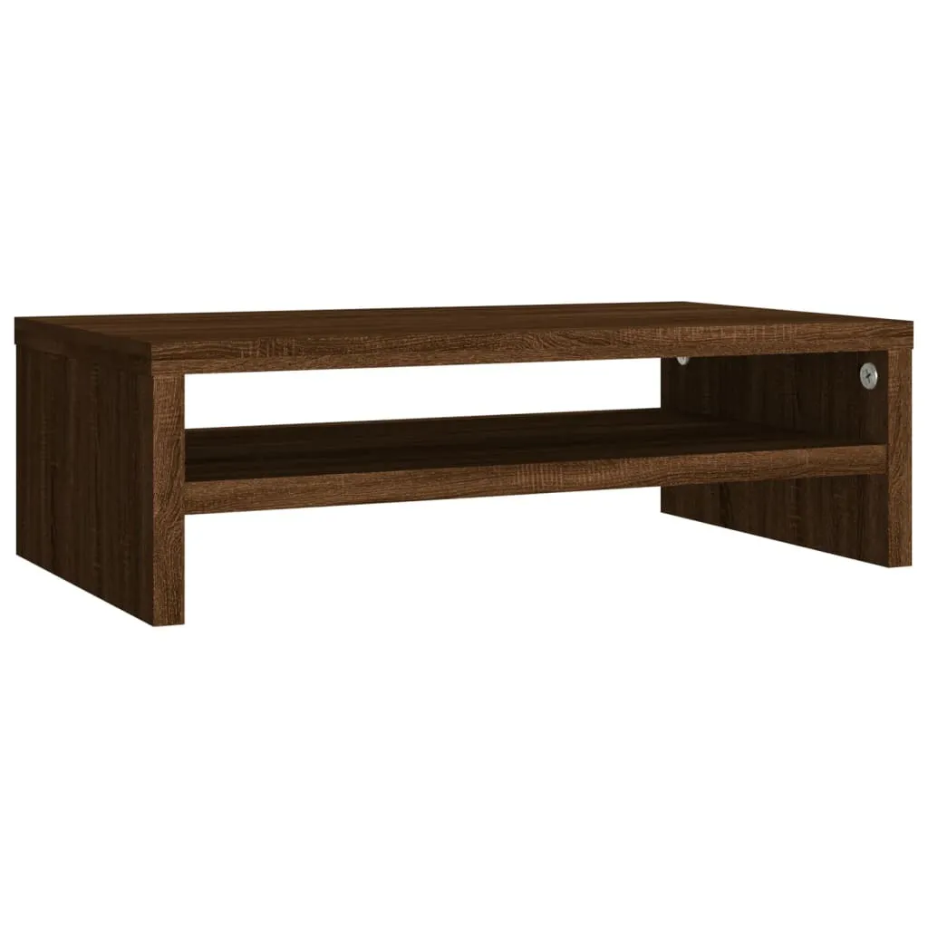 Supporto Monitor Rovere Marrone 42x24x13 cm - Rialzo Scrivania Legno