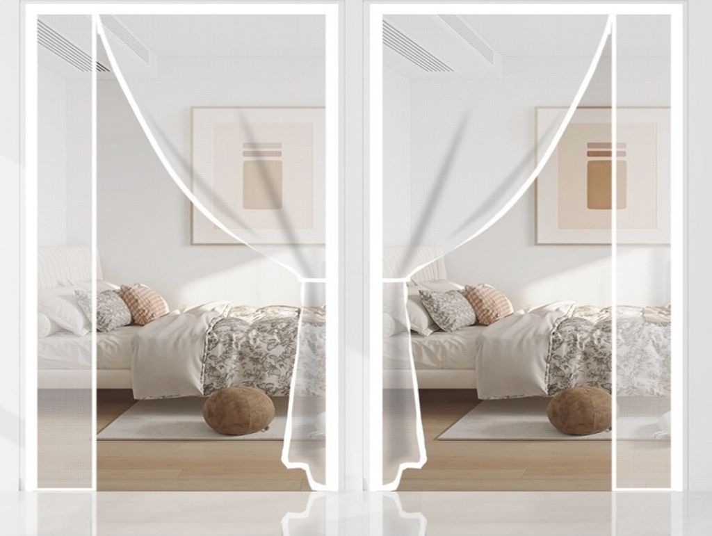 Magnetische Fliegengittertür – 185x155 Cm, Selbstschließend, Mit Klebeband – Für Terrassentüren, Balkon & Wohnzimmer