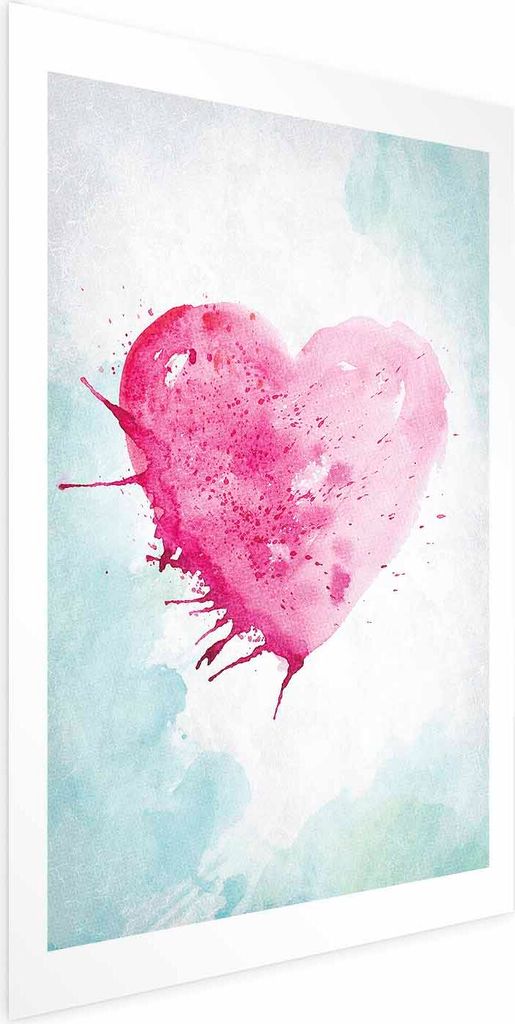 Posterpapier Poster - Watercolor Heart 40x60 cm Abstrakt n-B-0031-ao-a