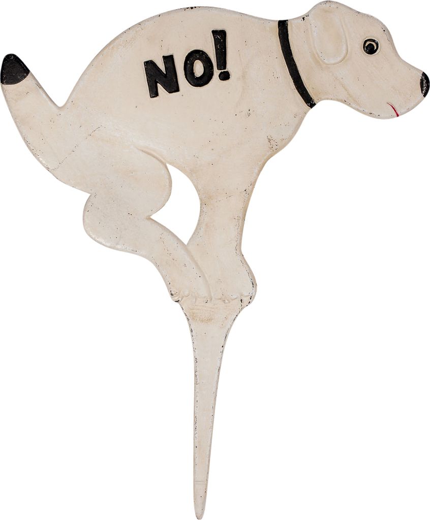 Hunde Verbotsschild 50cm Eisen Hund No Dog Garten Erdspieß Bodenstecker garden