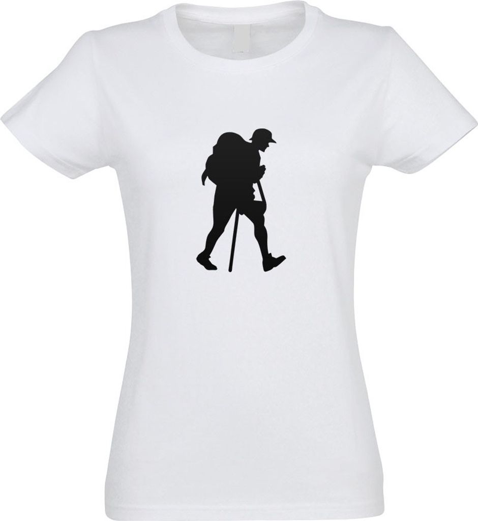 Kiwistar - T-Shirt tailliert - Damen - Weiss - Wandern Trekking Figur - mit Motiv Bedruckt - Funshirt Design - Sport - Freizeit - Damen - S