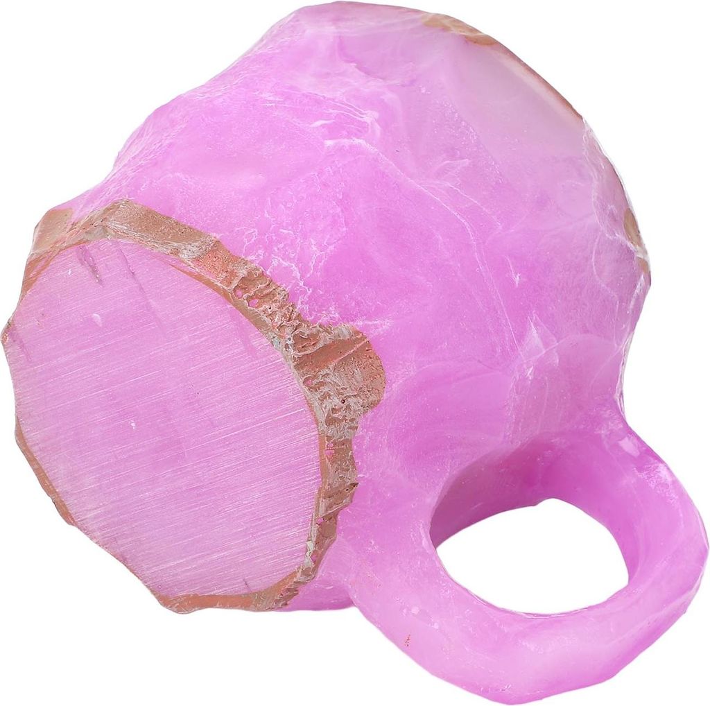 Kaffeetasse aus Mineralkristallimitat, 320 ml, Kunstharz, dekorativ, mit Edelstahleinsatz, für Zuhause und Büro, Lila