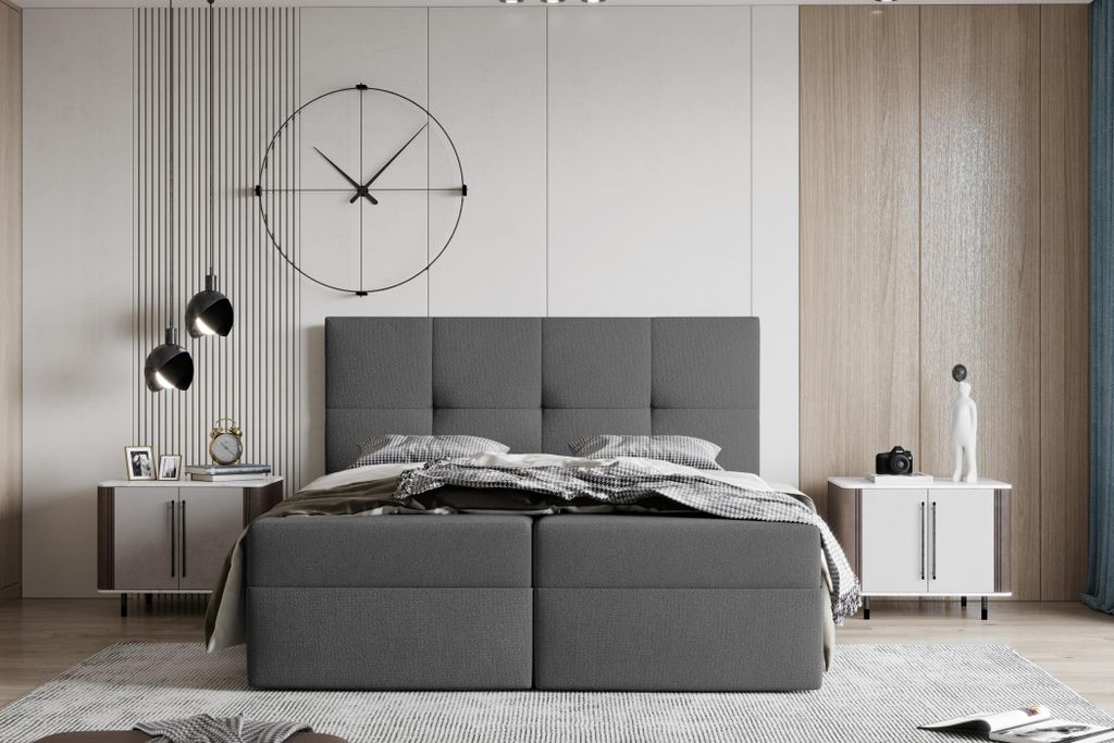 Boxspringová postel 160x200 MOSELA 1 - šedá Obrázek produktu 