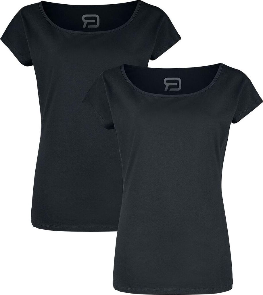RED by EMP Damen schwarze T-Shirts im Doppelpack L