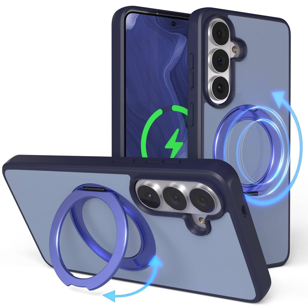 EAZY CASE - MagSafe Handyhülle für Samsung Galaxy S26 Plus, Ring zum Aufstellen, 360° drehbar, Magsafe Silikonhülle zum Aufstellen, stoßfest C...