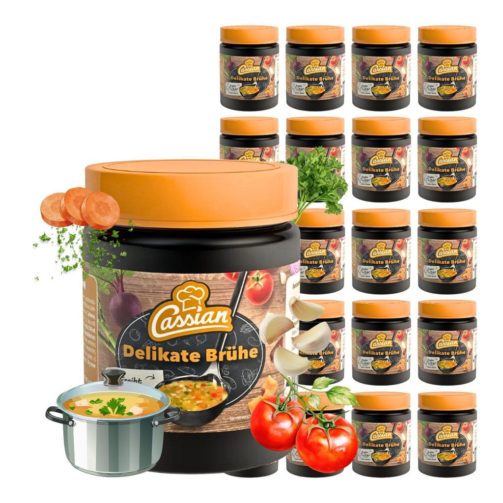 CASSIAN Klare Delikatess Brühe 20 x 140g Glas - ergibt 140 Produktbild 