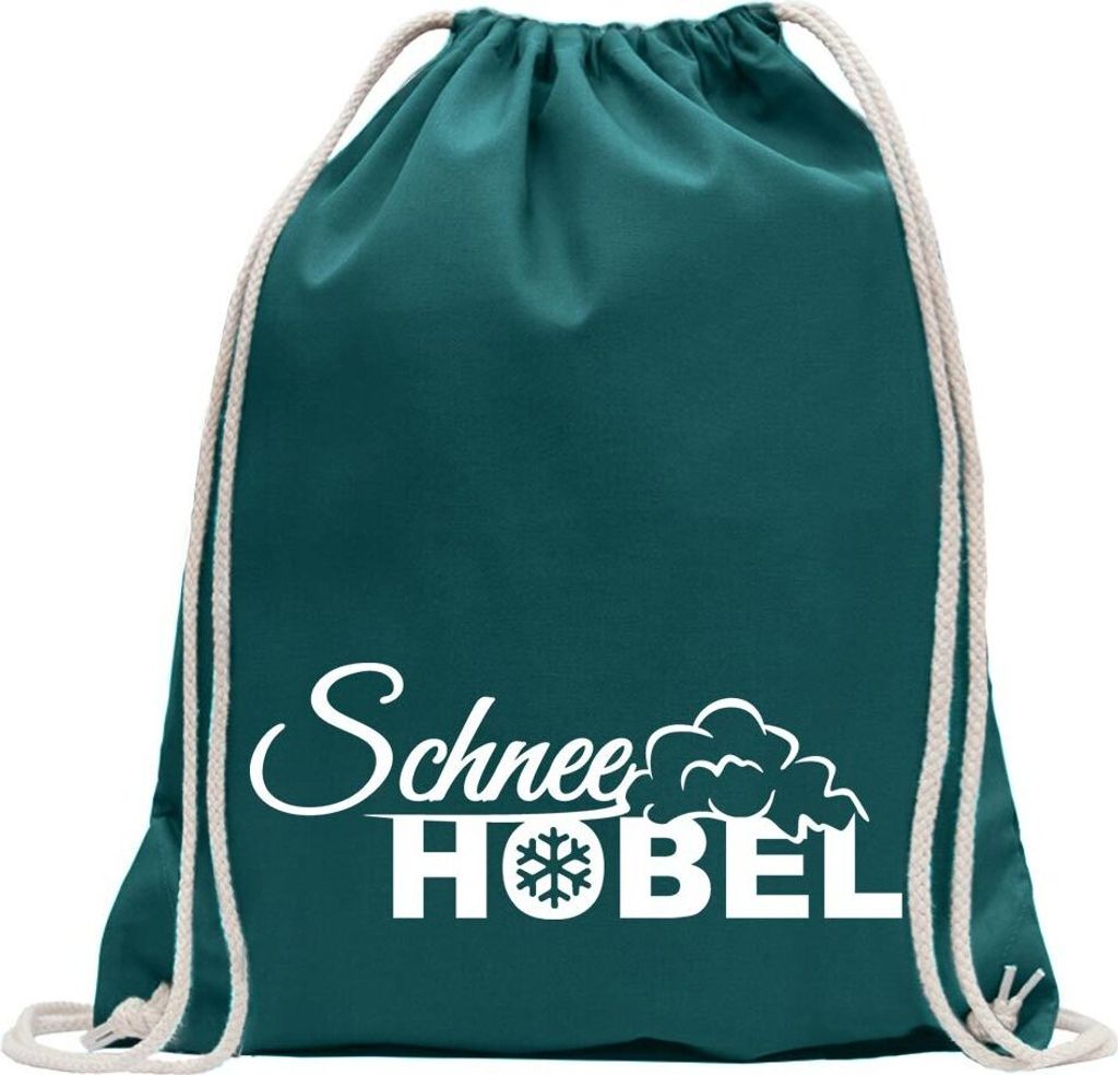Kiwistar - Turnbeutel - petrol - Schneehobel Winterdienst - Fun Rucksack Sport Beutel Gymsack Baumwolle mit Ziehgurt
