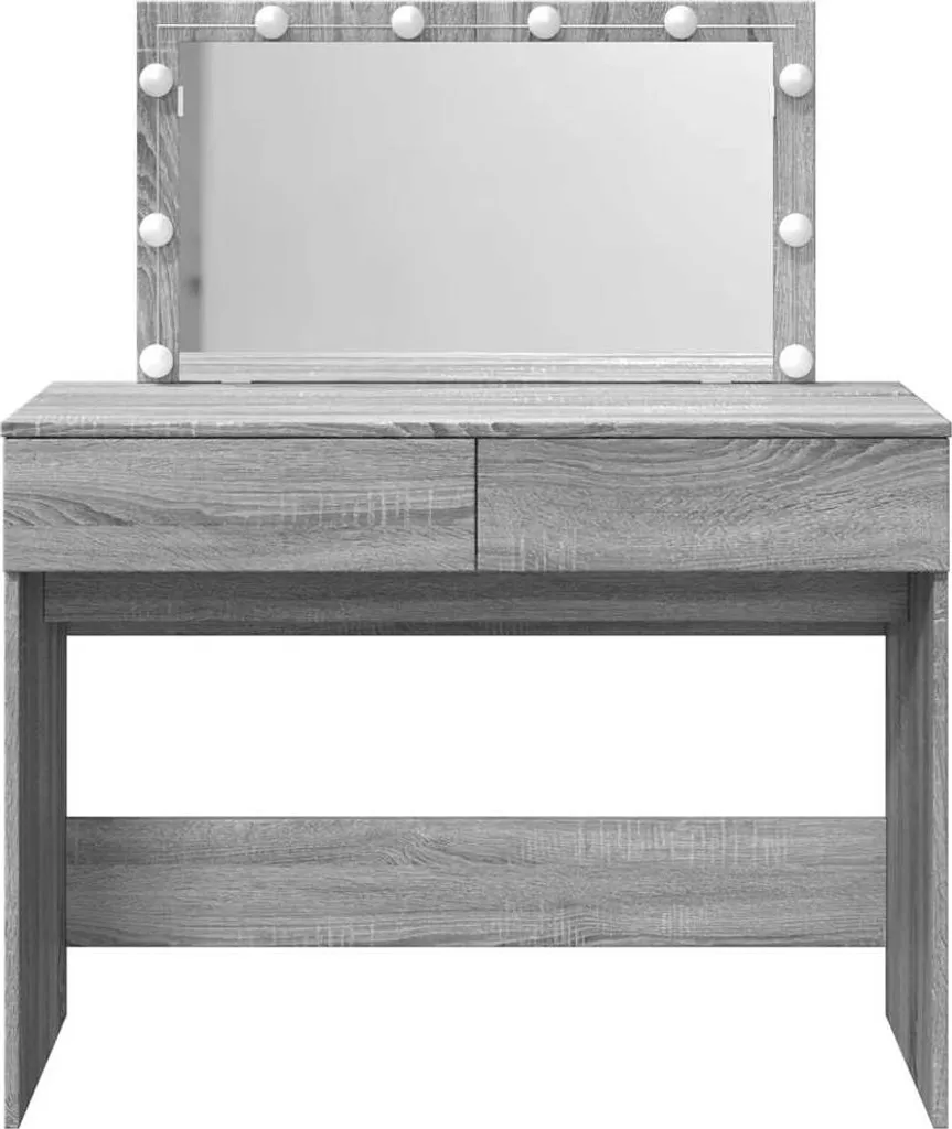 Tavolo da Trucco vidaXL LED Grigio Sonoma 100cm - Recensione e Prezzo - 5