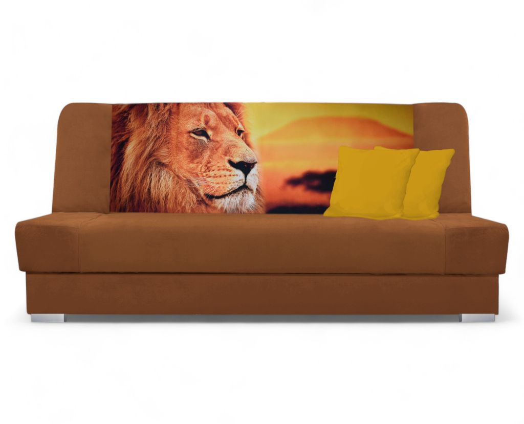 Schlafsofa BIRMA - braun / Löwe