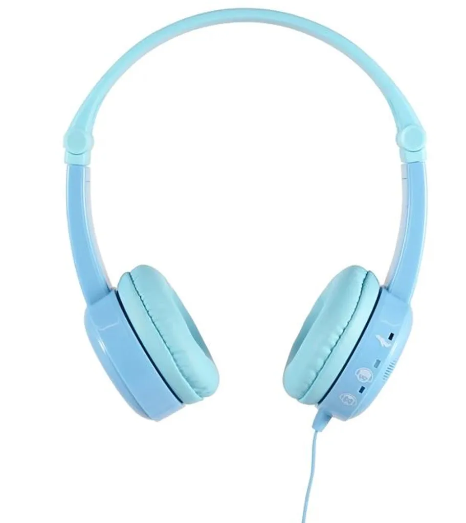 Cuffie BuddyPhones per bambini da viaggio blu