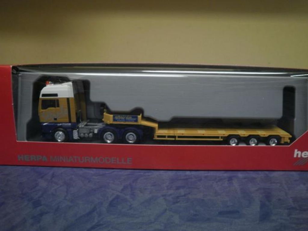 Herpa LKW MAN TG-X XXL Goldho Semi-Tieflade-SZ Steinle
