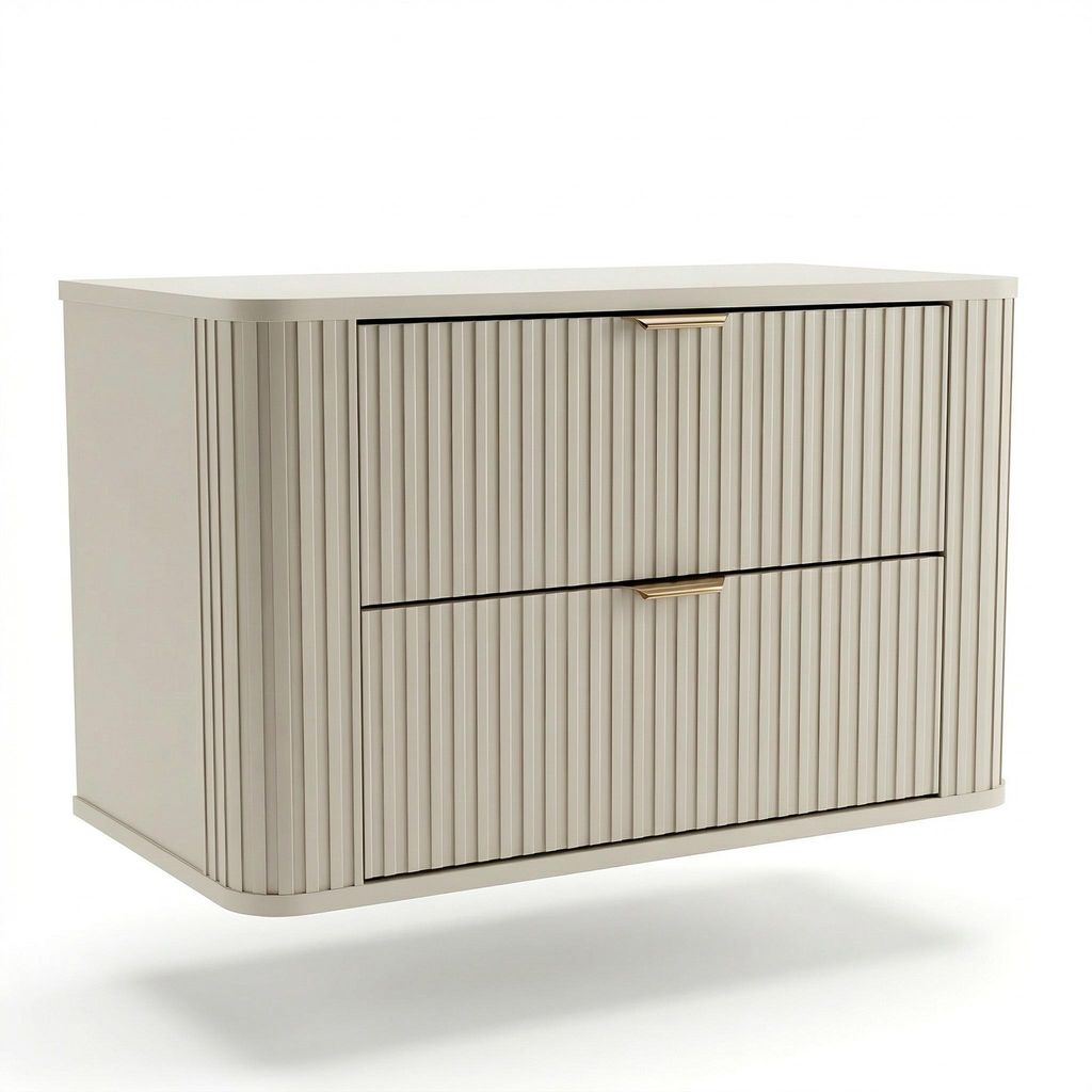 WENA Waschtischunterschrank 80 cm, geriffelte Fronten, Produktbild 