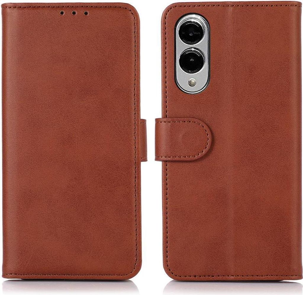 Mobigear Wallet Samsung Galaxy S25 Edge Hülle Klapphülle Geldbörse - Braun