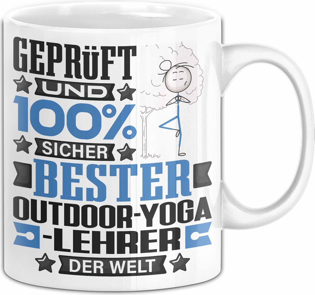 Outdoor-Yoga-Lehrer Geschenk Lustiger Spruch für Outdoor-Yoga-Lehrer Geschenkidee Bester Outdoor-Yoga-Lehrer Der Welt (Weiß)