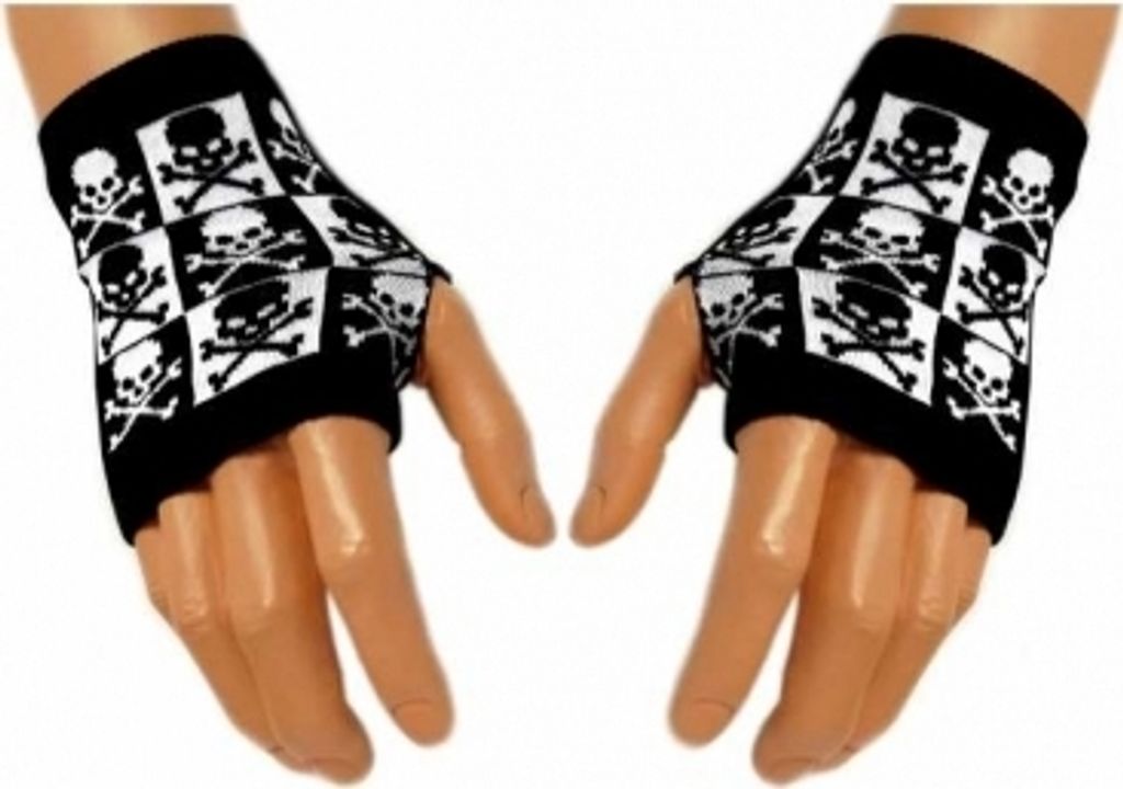 PHB 007 - Handstulpen - Black & White Skulls