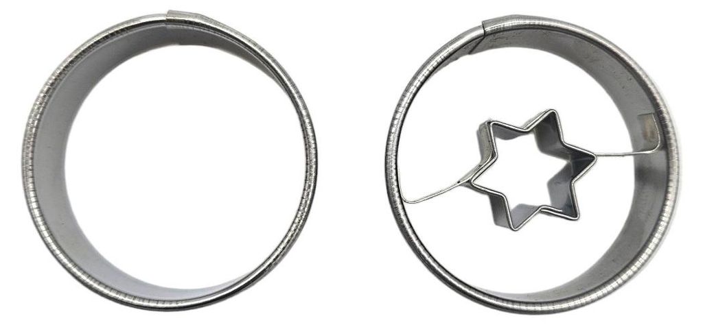 Uitsteekvorm, set van 2: cirkel/ster + cirkel, diameter 40 Productafbeelding 