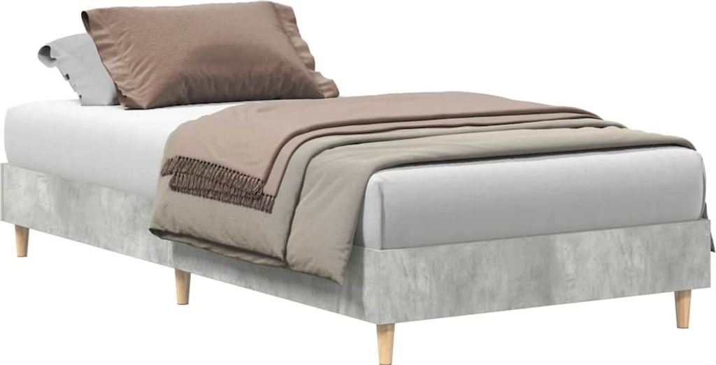 Bettgestell ohne Matratze Betongrau 100x200 cm Holzwerkstoff