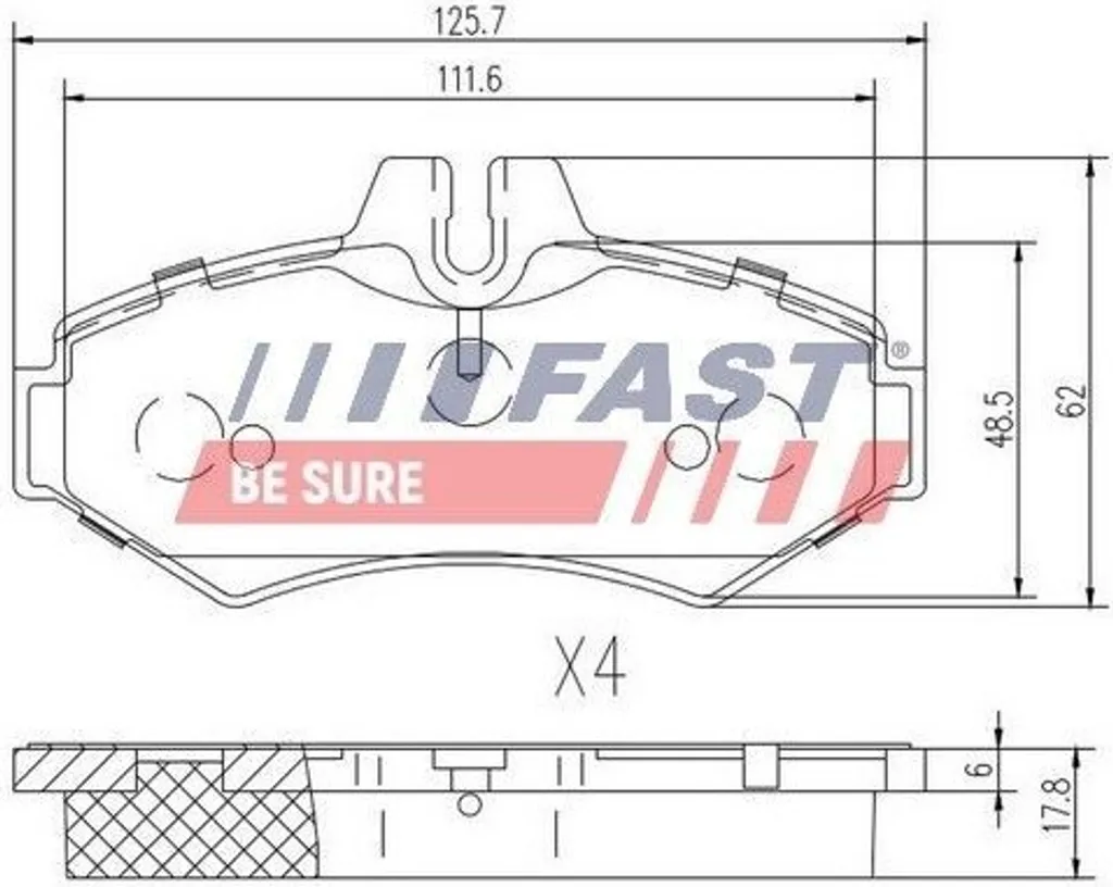 Plaquettes de Frein Arrière FAST FT29014 pour Mercedes Sprinter W901