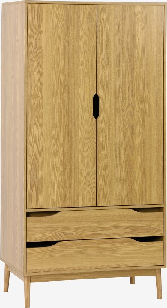 sweeek - Kleiderschrank im Vintage-Stil mit Holzdekor, 2 Produktbild 