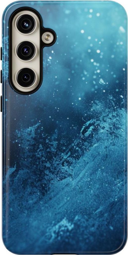 Blaues Eis- und Schnee-Design mit filmischer Textur – Hülle Kompatibel mit Samsung Galaxy S24 Plus