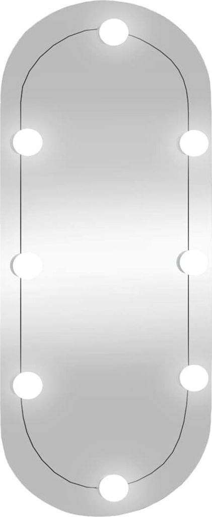 vidaXL Nástěnné zrcadlo s LED světly 35x80 cm Skleněný ovál Obrázek produktu 