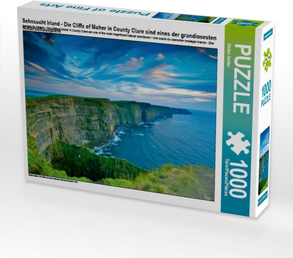 Calvendo Sehnsucht Irland - Die Cliffs of Moher in County Clare sind eines der grandiosesten Naturschauspiele 1000 Teile Puzzle quer 640x480mm, Sat...