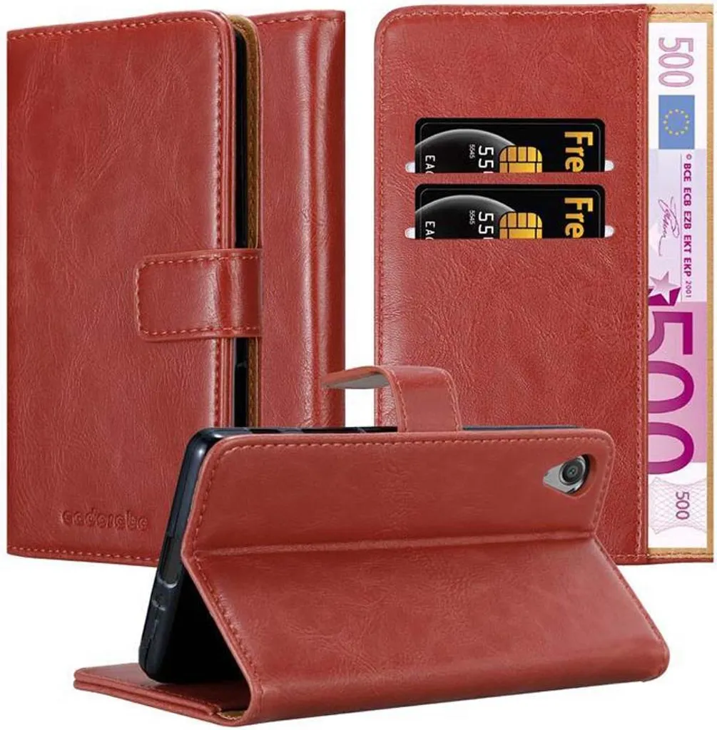 Cadorabo Cover a Libro Sony Xperia X | Rossa con Vano Carte