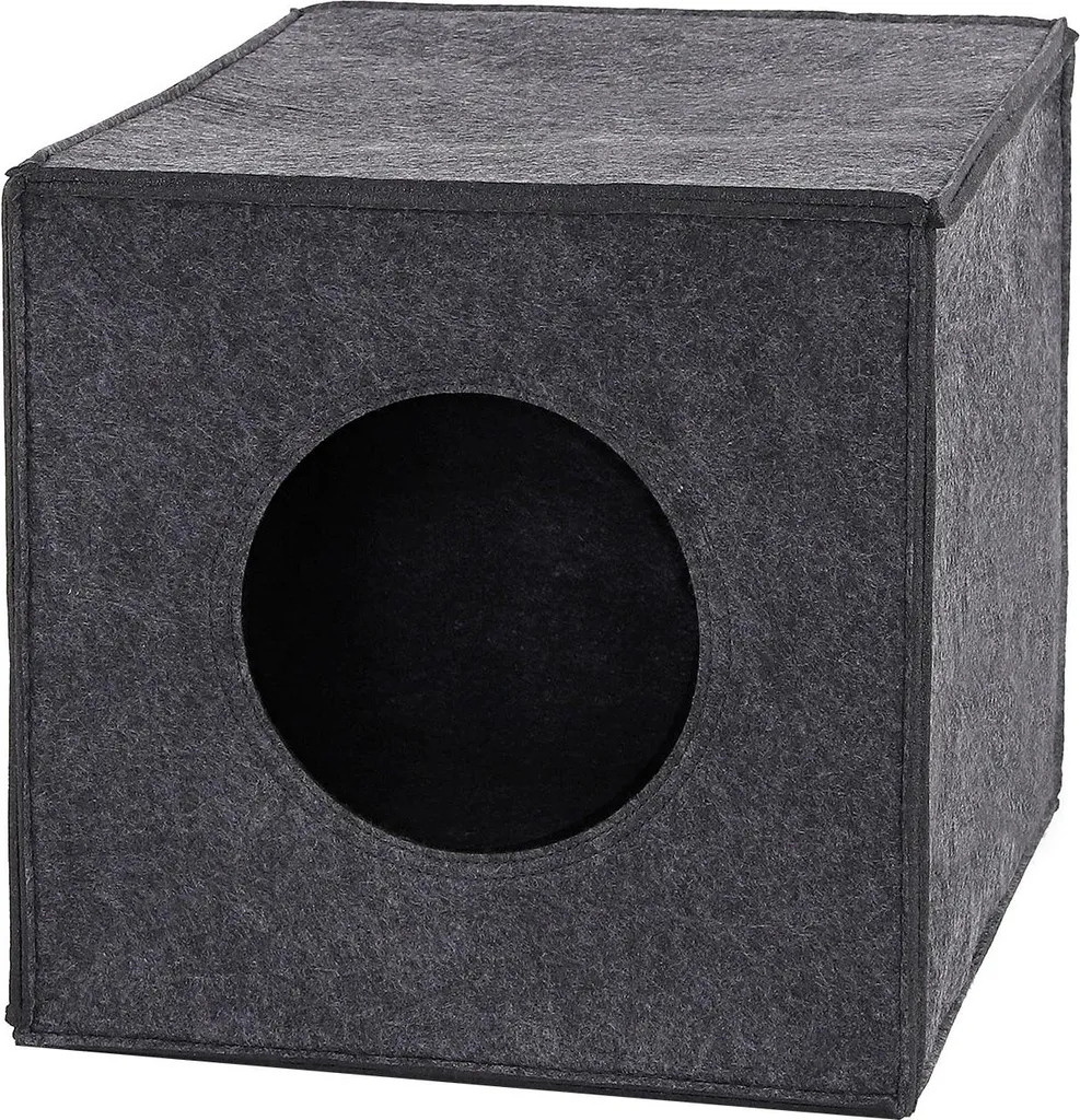 lionto Grotta per Gatti in Feltro 33x37x33 cm Grigio Scuro per Kallax