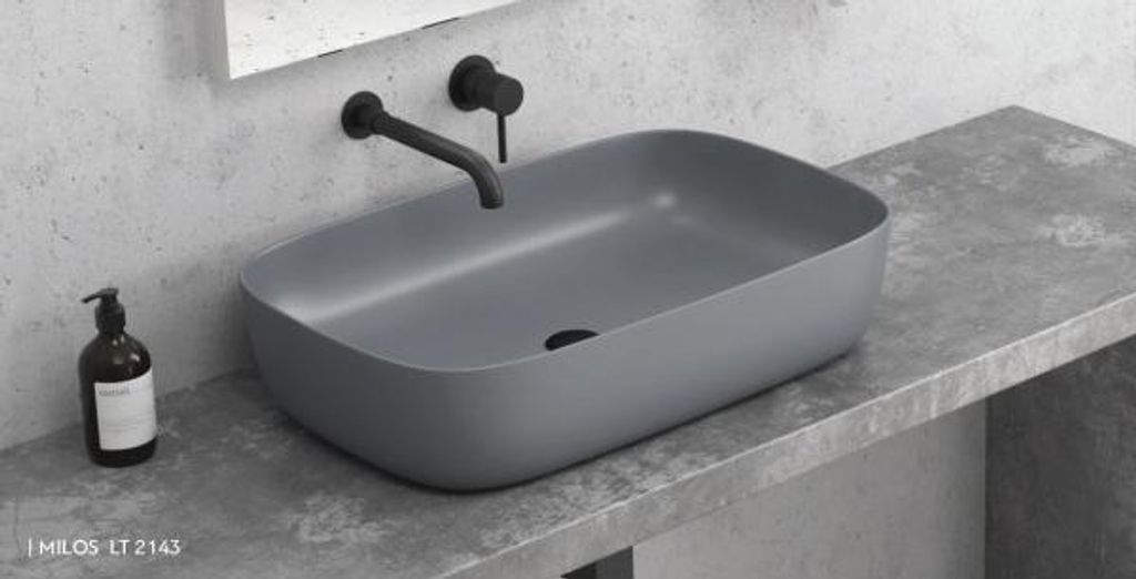 MILOS Rechteckiges Aufsatzwaschbecken 60x39x14,5 cm KARAG Farbe des Waschbeckens: Grau,