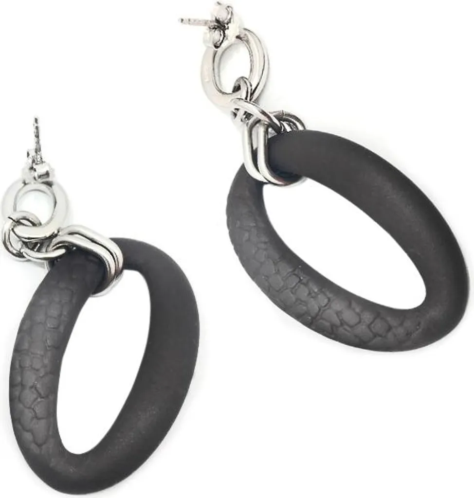 Panarea Orecchini Slopes OR1N - Regalo Donna Argento e Nero Economico