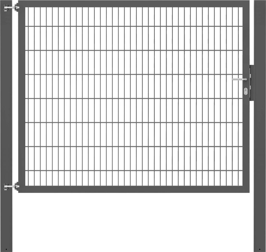 Alberts Einzeltor Flexo Plus mit Zubehör, zum Einbetonieren, anthrazit, Breite 200 cm, Höhe 160 cm, Pfostenstärke 100 x 100 mm