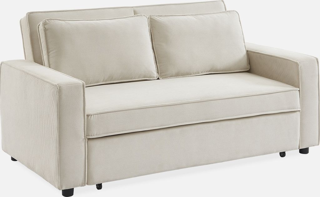 sweeek - Divano letto a 2 posti con rivestimento in velluto Immagine del prodotto 