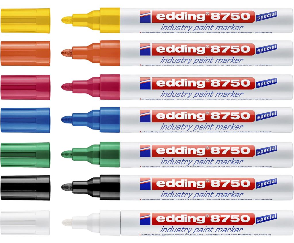 Edding - Paintmarker 8750 Industrie 2-4mm schwarz | 10 Stück