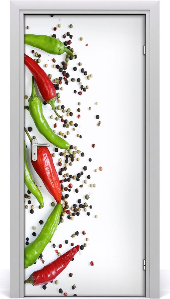 Tulup Türaufkleber 95x205 cm Dekorative Aufkleber Selbstklebend Wasserdichte Tapete Abnehmbar Schlafzimmer Wohnzimmer Wohnkultur - Chilischoten
