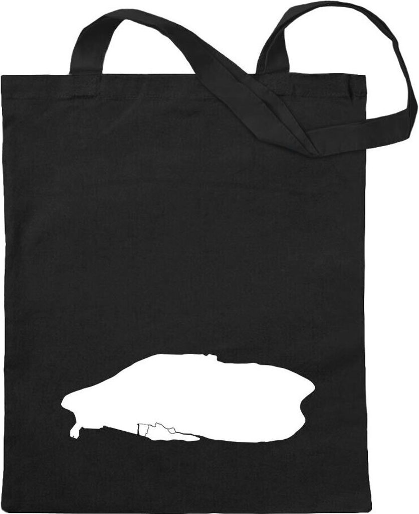 Kiwistar - Baumwolltasche - schwarz - Baltrum - Deutschland - Insel - Tragetasche Stoffbeutel Umhängetasche Langer Henkel