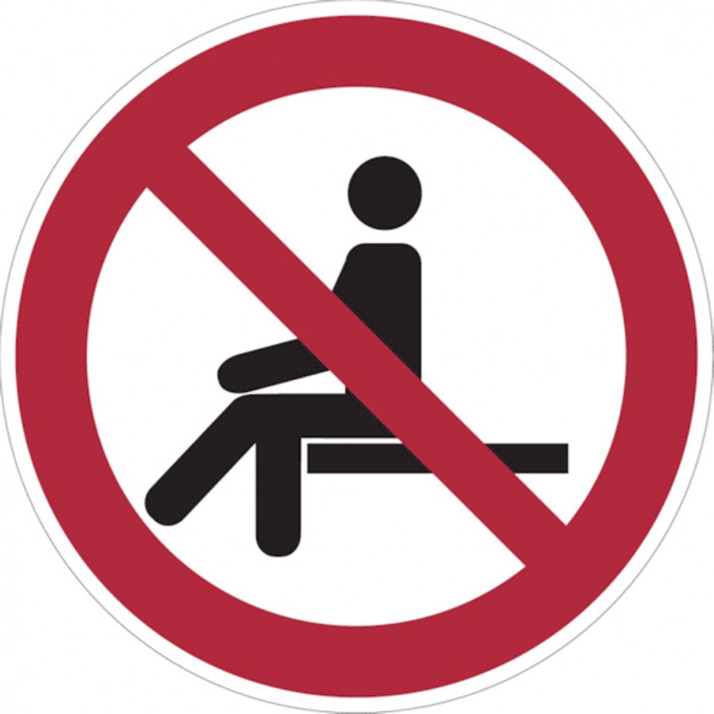 Dreifke Kunststoff-Schild "Sitzen verboten", Ø20cm, 1 Stück, Verbotszeichen ...