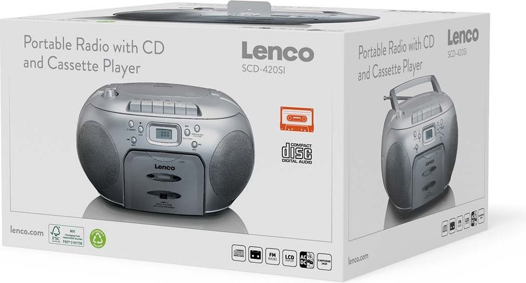 Lenco SCD-420 - Ghettoblaster - Srebrny Zdjęcie produktu 19
