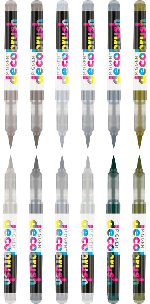 Karin Brushmarker Pigment Set - 12 Grautöne Acrylmarker
