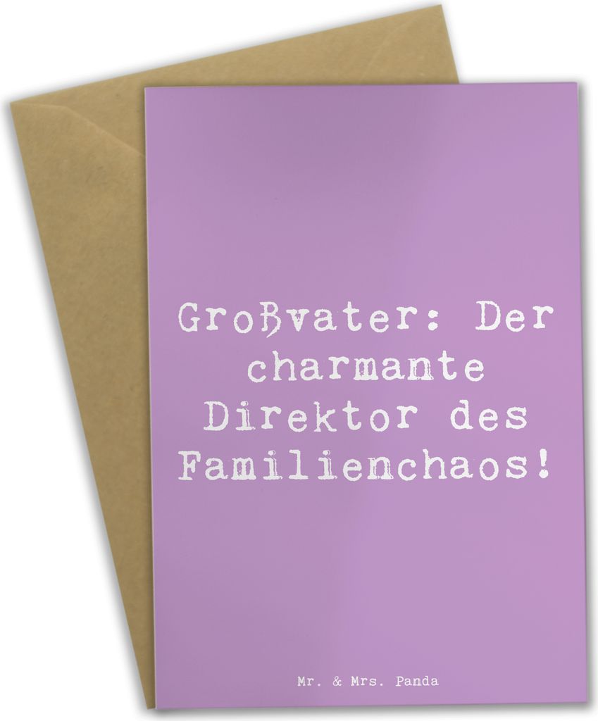 Mr. & Mrs. Panda Grußkarte Spruch Großvater Direktor - Lavendeltraum - Geschenk, osterkarten, Grußkarten, einladungskarten, für, herzerwärmend...