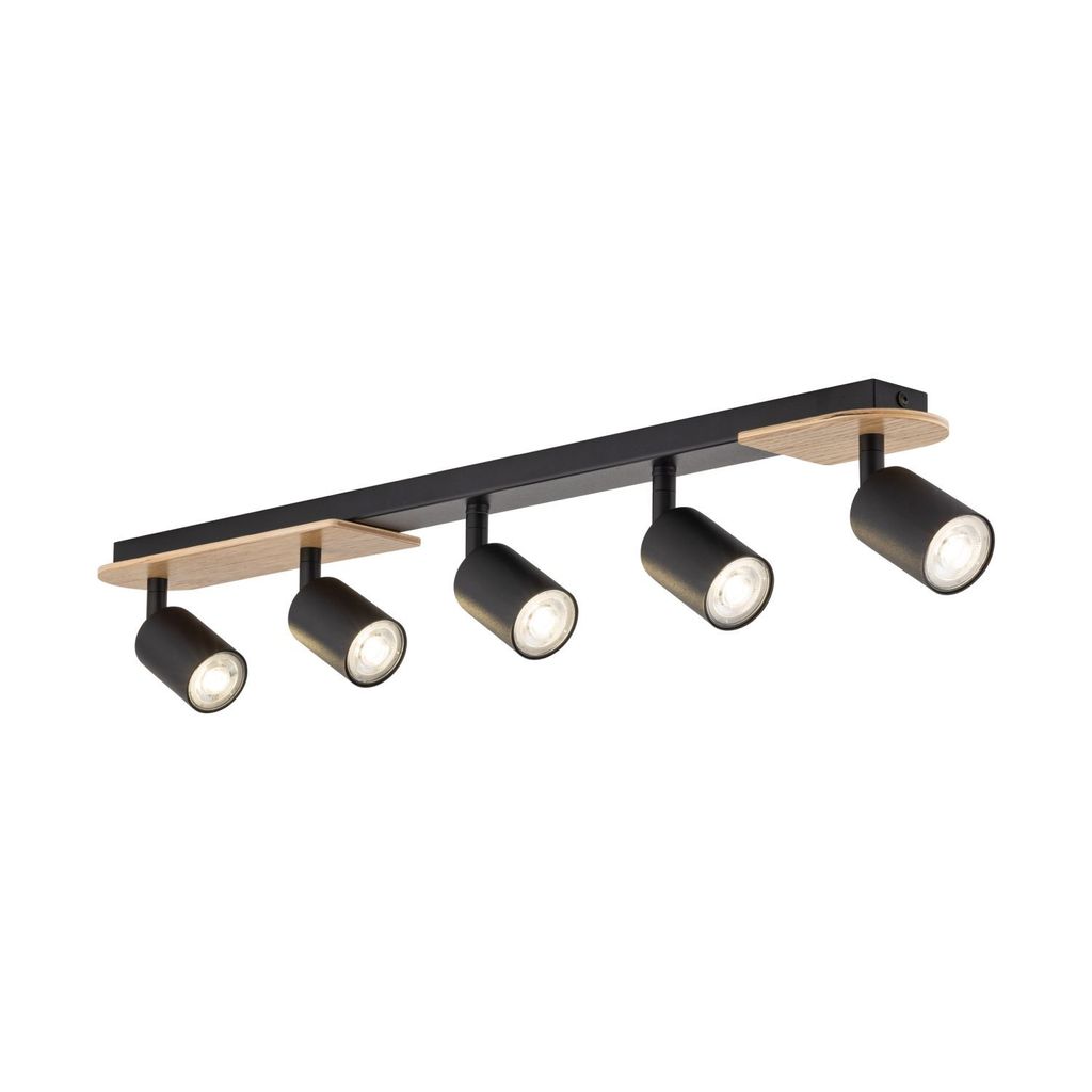 Deckenspot Metall Holz GU10 verstellbar Braun Schwarz länglich Modern Spot Lampe Decke
