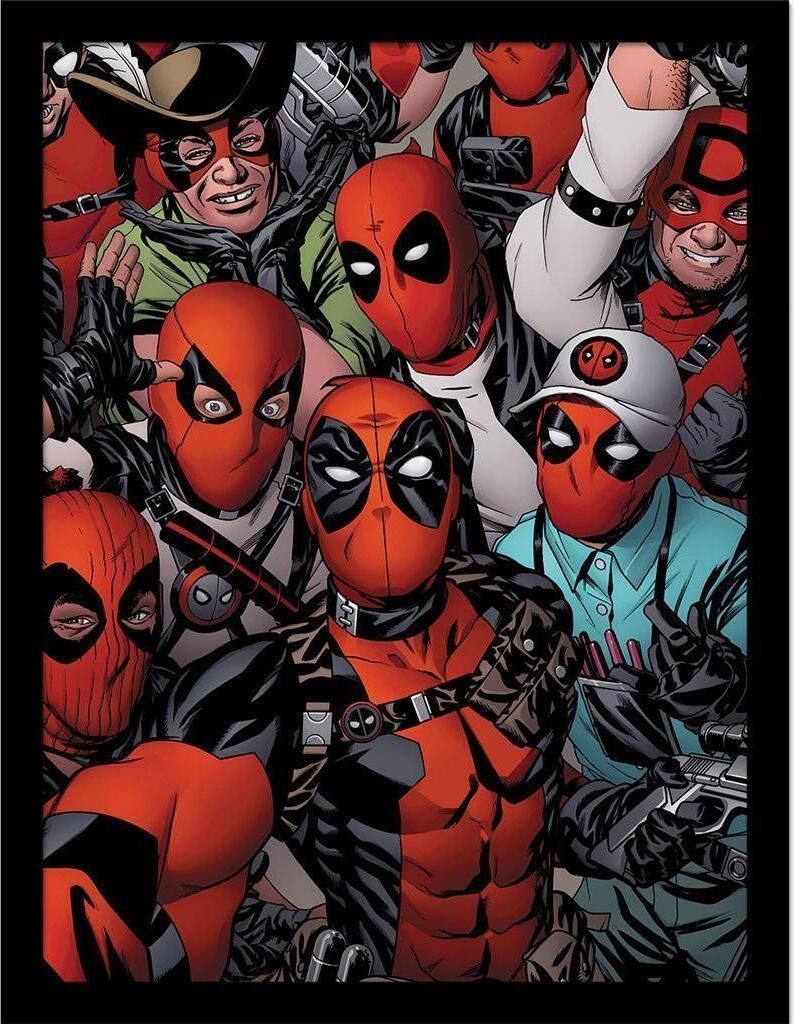Deadpool - Gerahmtes Poster, Selfie PM8953 (40 cm x 30 cm) (Bunt)