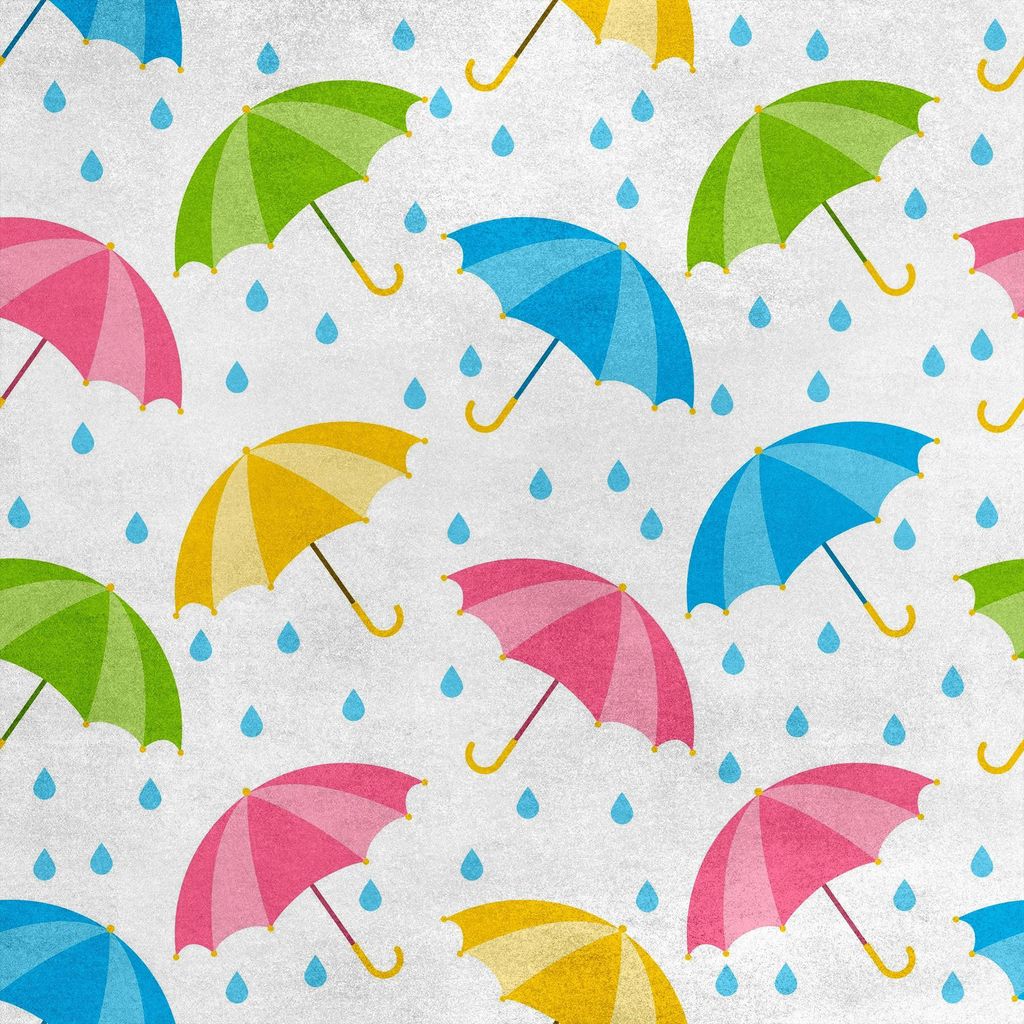 Royal Samt Stoff Polyester Zum Nähen - Motiv bunte Regenschirme Regen 2