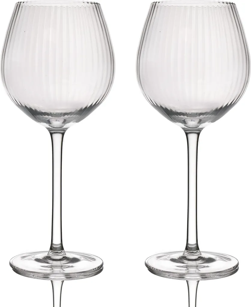 BarCraft Set di 2 bicchieri da gin scanalati fatti a mano in confezione regalo de, 550 ml