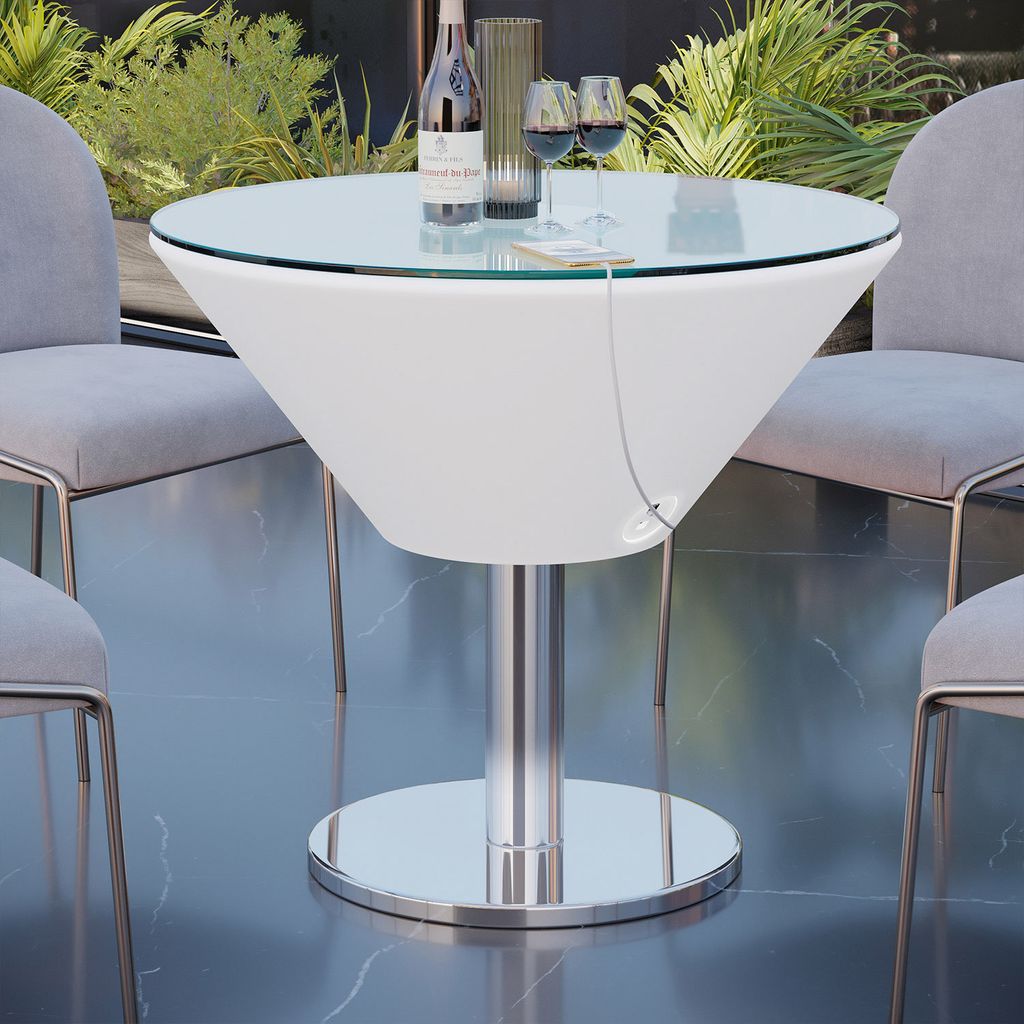 MARTINI | LED Club Tisch | Ø:H 70 x 80 cm | RGB | Akku | Produktbild 