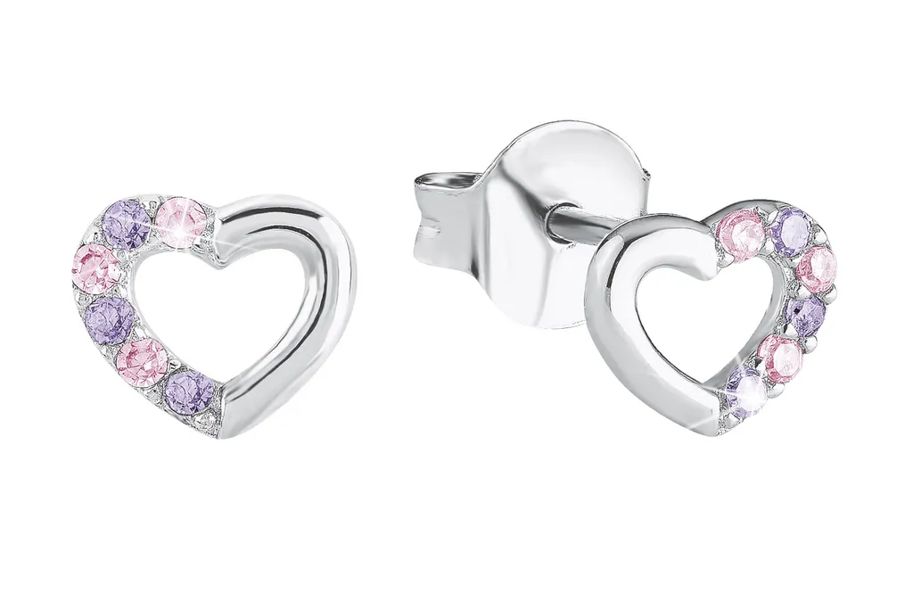 Dew Orecchini A Perno A Forma Di Cuore – Argento 925 Lucido Con Zirconi, Confezione Regalo - 4