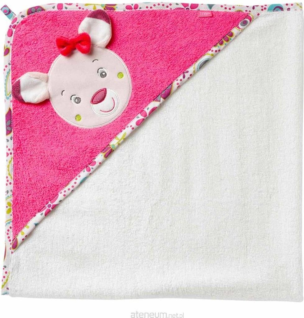 Fehn 076851 Kapuzenbadetuch Sweetheart – Bade-Poncho aus Baumwolle mit niedlichem Rehkitz für Babys und Kleinkinder ab 0+ Monaten – Maße: 80 ...