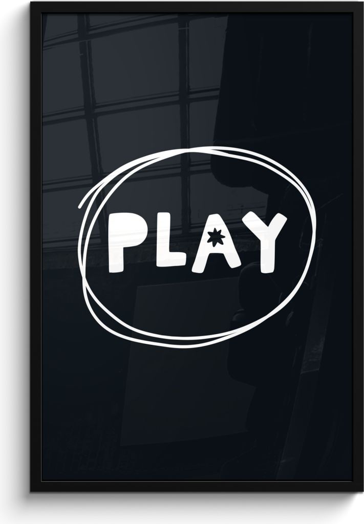 MuchoWow MuchoWow Gerahmtes Poster Zitate - Spielen - Schwarz - Weiß - Jungen - Mädchen - Baby 60x90 cm - Poster mit zchwarzem Bilderrahmen -...
