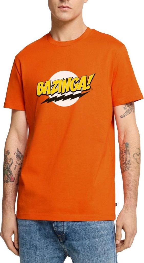 Spreadshirt The Big Bang Theory Bazinga Männer Premium T-Shirt, XL, Orange